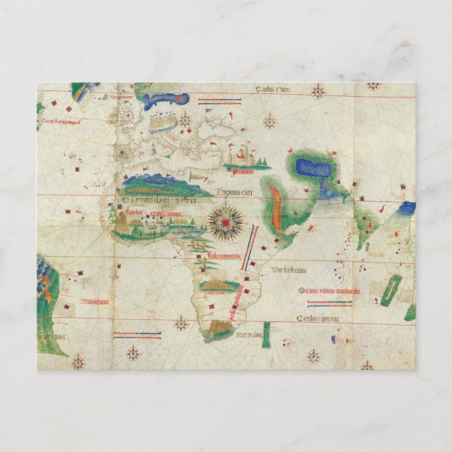 Cantino Planisphere | 1502 Vykort (Framsida)