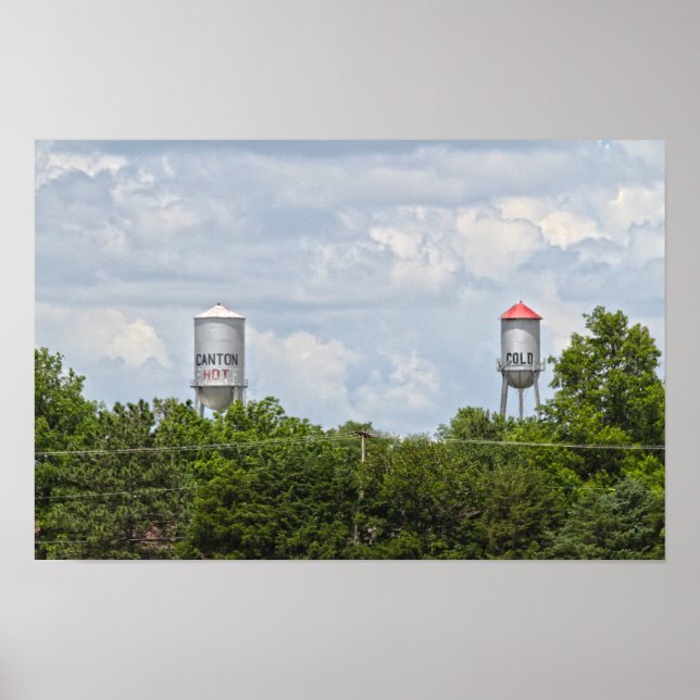 Canton, Kansas, Varm- och kallvatten torn Poster (Framsidan)