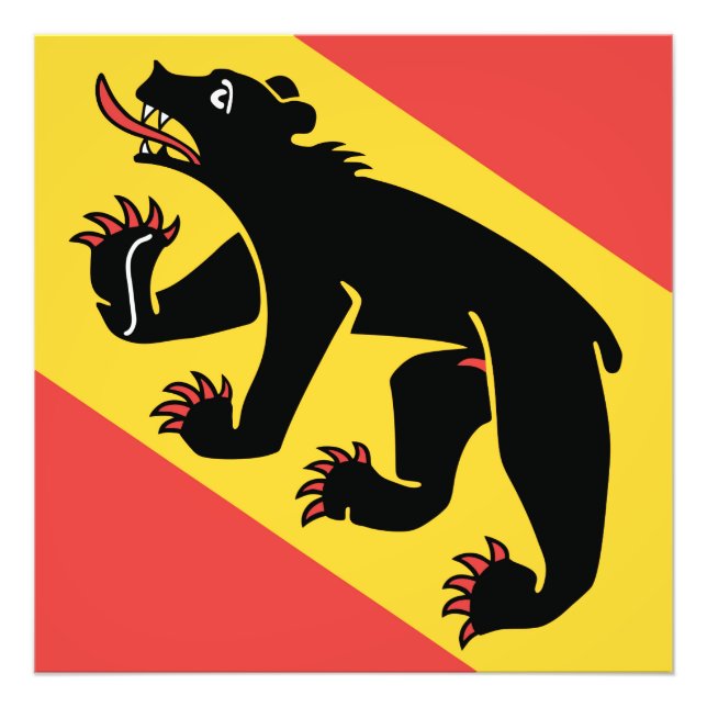 Canton of Bern flag Switzerland symbol Fototryck (Framsidan)
