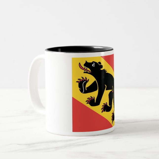 Canton of Bern flag Switzerland symbol Två-Tonad Mugg (Framsida vänster)