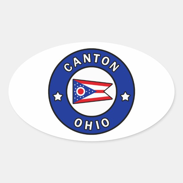 Canton Ohio Ovalt Klistermärke (Framsida)
