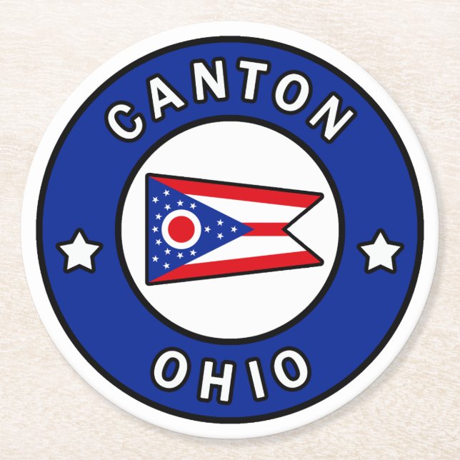 Canton Ohio Underlägg Papper Rund (Framsidan)