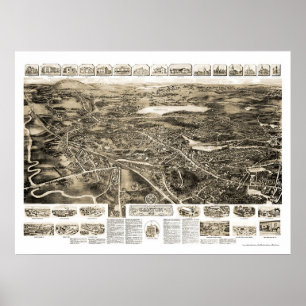 Canton panorama- karta för MORSOR - 1918 Poster