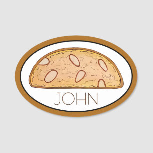 Cantucci Italienska Almond Biscotti Pastry Shop Ba Namnbricka