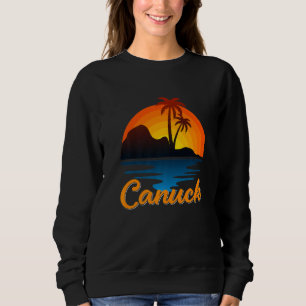 Canuck Vancouver Handflatan Träd Island Sunset Kan T Shirt