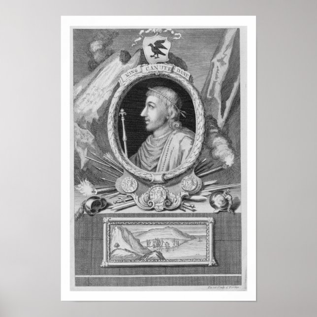 Canute the Underbar (d.1035) Kung of England, Danm Poster (Framsidan)