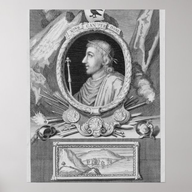 Canute the Underbar (d.1035) Kung of England, Danm Poster (Framsidan)