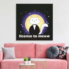 Canva de Cat, License to Meow Canvastryck