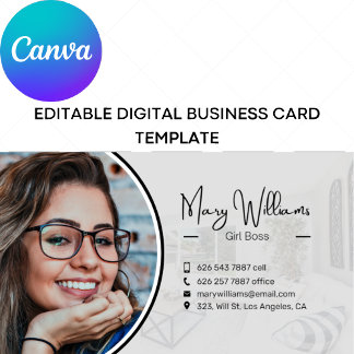 Canva Editable Digital Business Card-mall Visitkort