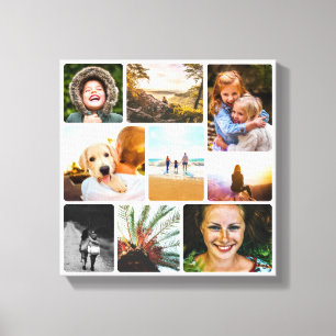 Canvas 9 Fotomall Rundad vit vägg Biet