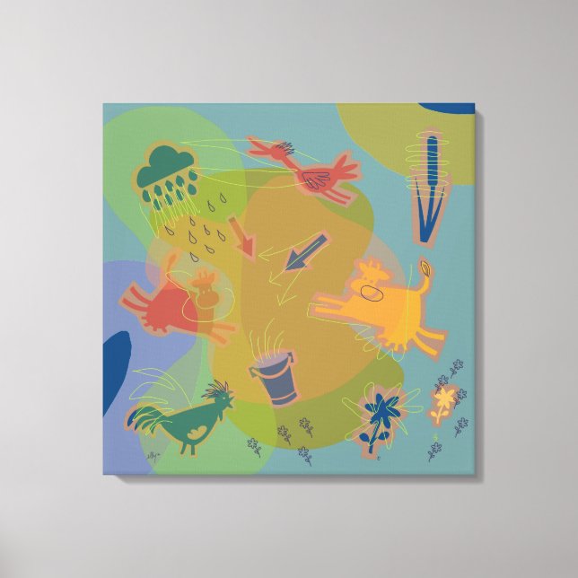 canvas animals cow chicken (Framsida)