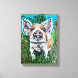 Canvas Art 8x10 inlindad duk "Lycklig Piglet"