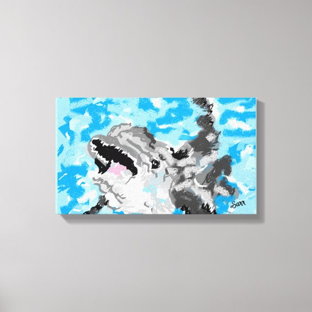 Canvas Art : Delfiner vid uppspelning (Framsida)