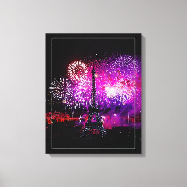 Canvas Art-Eiffel Torn Fireworks (Framsida)