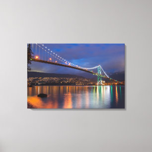 Canvas Art-Lit Bridge över Bay