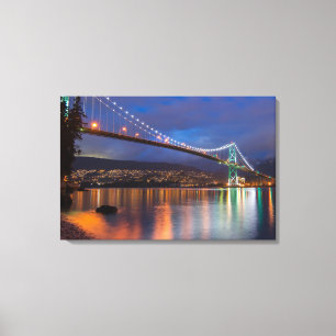 Canvas Art-Lit Bridge över Bay