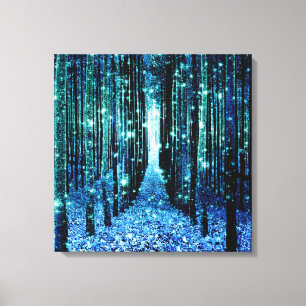 Canvas Art: Magic Forest Turcos Teal