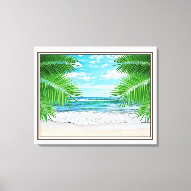 Canvas Art-Tropical Beach i Sepia (Framsida)