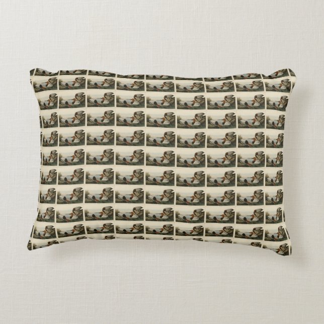 Canvas backade Anka från Audubon Birds of America Prydnadskudde (Baksidan)