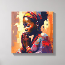 Canvas, Bevacafrican-flickan i Meditation