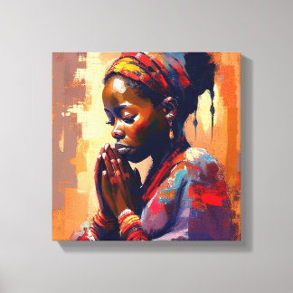 Canvas, Bevacafrican-flickan i Meditation Canvastryck