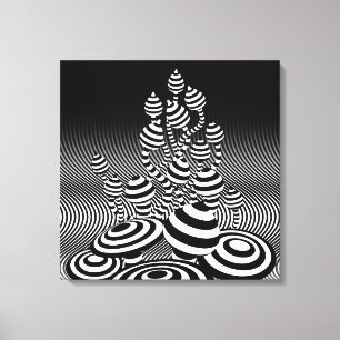 Canvas Black & White Magic Svamp 1 m sq.