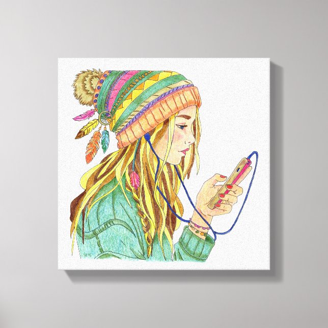 Canvas Boho Hat Girl (Framsida)