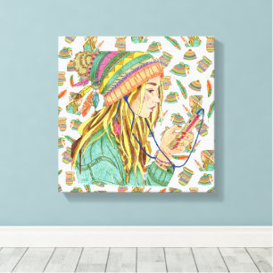 Canvas Boho Hatt Flick Tema