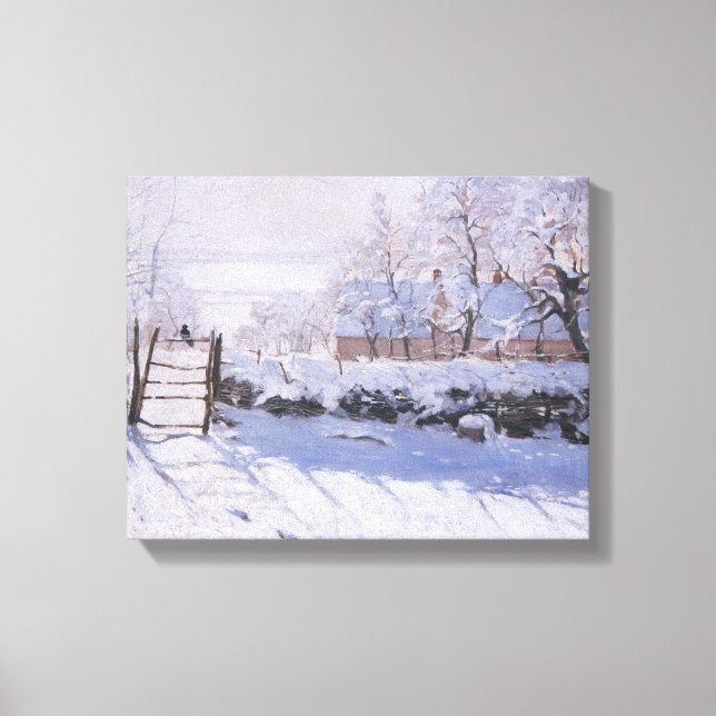 Canvas Claude Monet Magpie Winter Ligcape (Framsida)