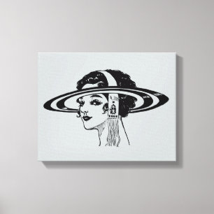 Canvas (Dam med Vintage Hat))