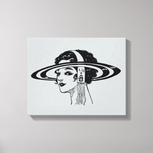 Canvas (Dam med Vintage Hat)) (Framsida)