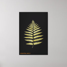 Canvas Elegant Guld Fernlöv Botanisk Dekor