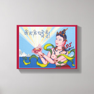 CANVAS - Erbjuda gudinna med tibetanska Mantra