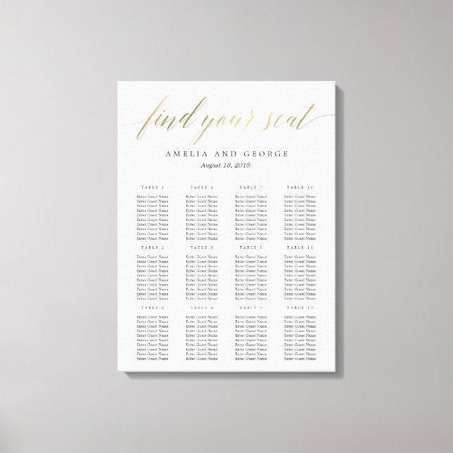 Canvas Faux Guld i Modern Script-diagram (Framsida)