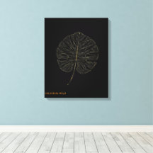 Canvas Guld Monstera-blad Modern Noir-dekor