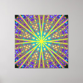 Canvas Kaleidoscope Star, Lila Gult Grönt Art