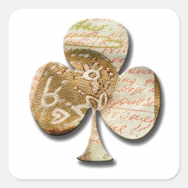 Canvas klöver fyrkantigt klistermärke (Framsida)