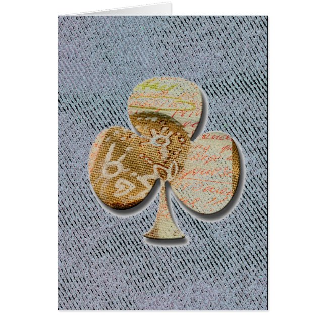 Canvas klöver hälsningskort (Framsidan)