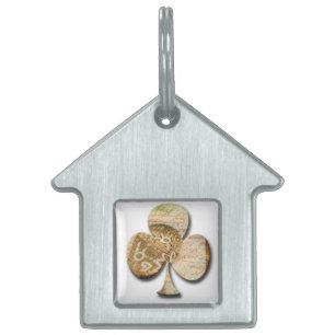 Canvas klöver ID-bricka husdjur