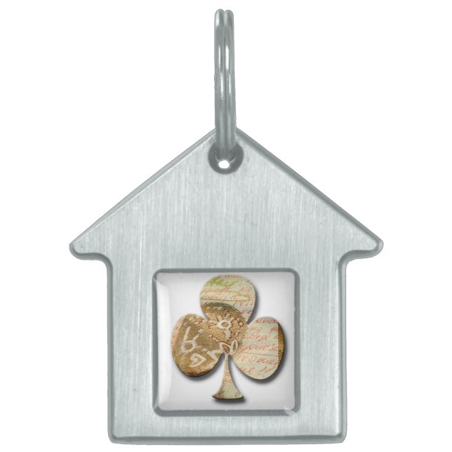 Canvas klöver ID-bricka husdjur (Framsidan)