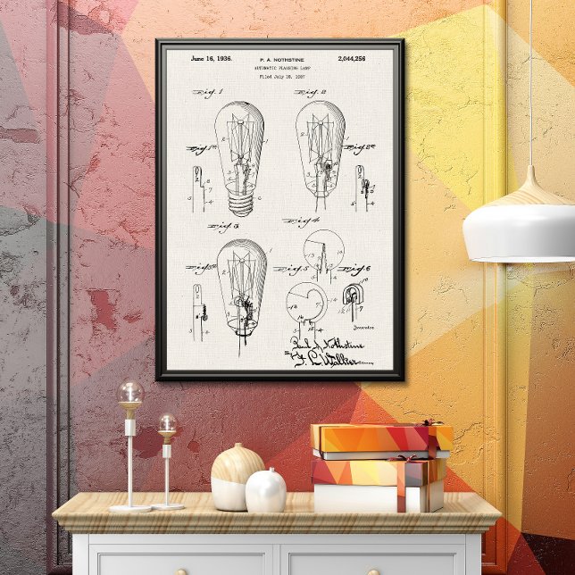 Canvas like | Ljust bulbpatent Poster (Skapare uppladdad)