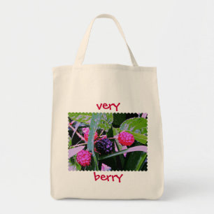 Canvas Livsmedel Tote Bag - Blackbär på Vine Tygkasse