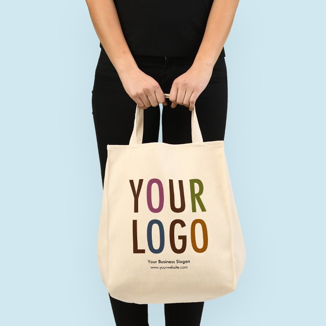 Canvas Livsmedel Tote Bag med Logotyp No Minimum O Tygkasse (MISOOK Grocery Tote Bag with Logo)