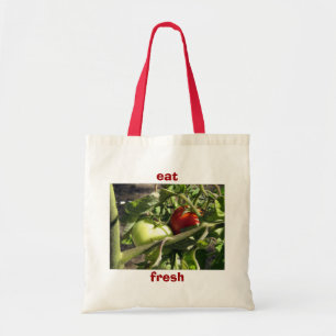 Canvas Livsmedel Tote Bag - Tomater, röd och Grönt Tygkasse