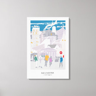 Canvas Manchester Skyline Illustration