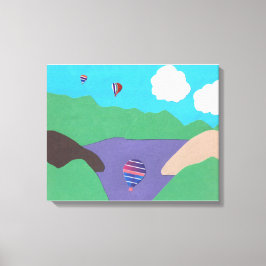 Canvas med bergscen och Sjö