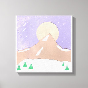Canvas med Snowy Mountain Scene