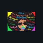 Canvas of Black African American Woman in Afro<br><div class="desc">Canvas regnbåge.. afrikansk amerikansk kvinna med en Afro som blåser ut Rainbow bubbelgum som säger att jag älskar den. Hon bär också solglasögon med regnbågar på vardera sidan. Hon har också sexigt färgstarkt motiverande typsnitt. Den här murkonsdeco som Dam Survivor själv skapat är en perfekt till kärlek för vilken tillfälle...</div>