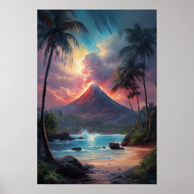 Canvas of Fire and Smoke, Volcano Poster (Framsidan)