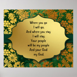 Canvas Papper Gloss You Go I Go Scripture Poster
